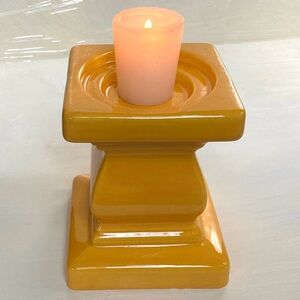 Chunky vintage ceramic pedestal candle holder